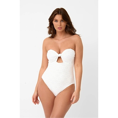Be You Бански костюм Be You Multiway Broderie Swimsuit - White