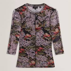 Ted Baker Ted Baker Mesh Print Top - Black