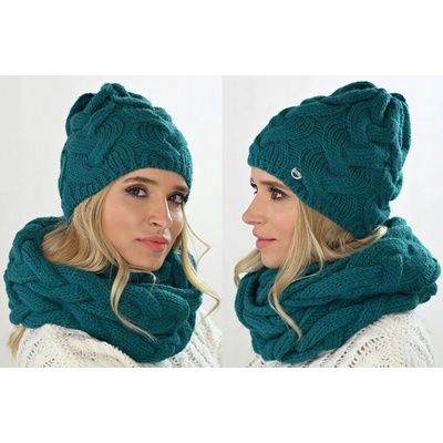 Fashionweek Dámská souprava čepice a šály ZIZI-K9 Tyrkysový