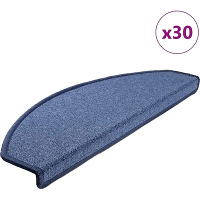 vidaXL Schodové rohože 30 ks 65 x 24 x 4 cm modré, půlkulaté, velké