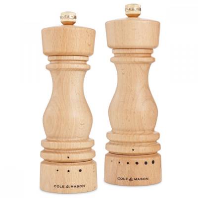 Комплект мелнички за сол и пипер LONDON - 18 см. - цвят натурален - с механизъм за прецизност (Cole & Mason H 233131)