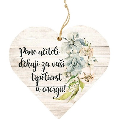 Bohemia Gifts Dekorativní dřevěné srdce 13 cm - levandule