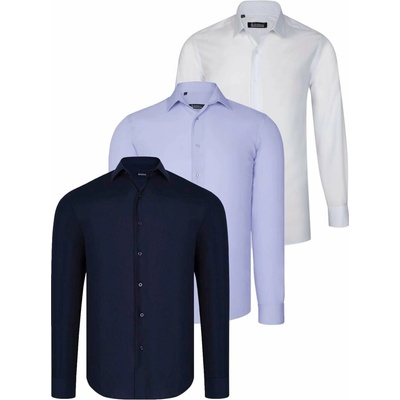 Dewberry košel'a triple set G726 navy blue-white-lilac other