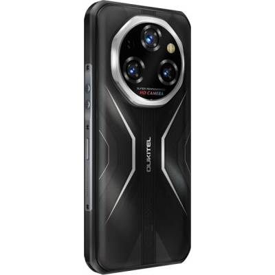 Смартфон Oukitel WP55 S (черен), поддържа 2 SIM карти, 6.6" (16.76cm) IPS дисплей, осемядрен MediaTek Helio G100 2.2 GHz, 8GB RAM, 512GB Flash памет (+microSD слот), 64 + 2 & 32 Mpix камери, Android