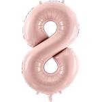 Party Deco Фолиев Балон Цифра, Светло Розово - 72 см - 8 (fb230p-8-081j)