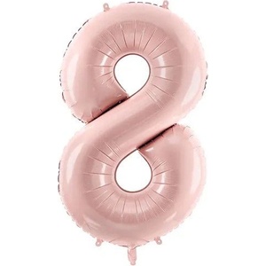 Party Deco Фолиев Балон Цифра, Светло Розово - 72 см - 8 (fb230p-8-081j)