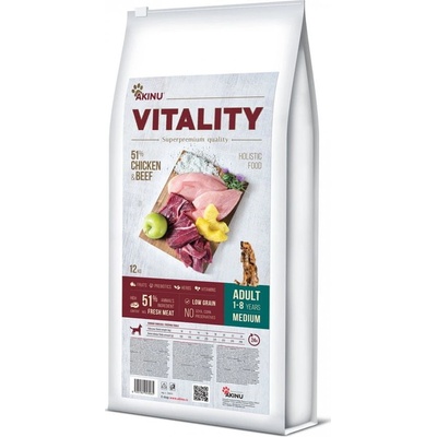 Akinu Vitality dog Adult Medium Chicken & beef 12 kg