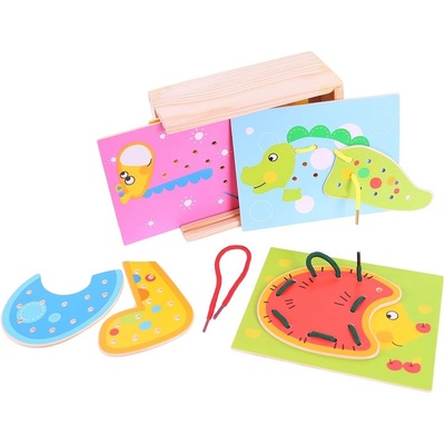 Bigjigs Toys Dřevěné hračky provlékání zvířátek – Zbozi.Blesk.cz