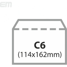 Dopisní obálka C6, bílá 80g, 50ks, samolepící