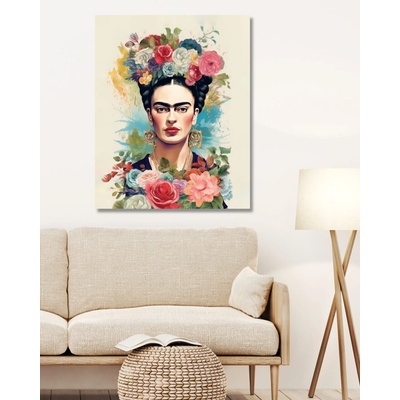 ZUTY Obrazy na stenu - Frida Kahlo v kvetoch Rámovanie: vypnuté plátno na rám, Rozmer: 40x50 cm