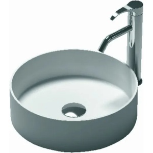 Inter Ceramic Мивка за баня ICB 38334W, Inter Ceramic, монтаж върху плот, iStone, бял, 38x38x11см (38334W)