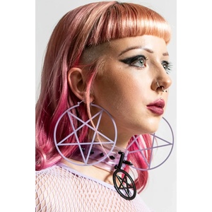 KILLSTAR обеци KILLSTAR - Pentagram Hoop - Люляк - KSRA004236