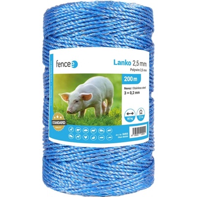 VNT electronics s.r.o. Lanko pro elektrický ohradník, průměr 2,5 mm, modré, délka 200 m