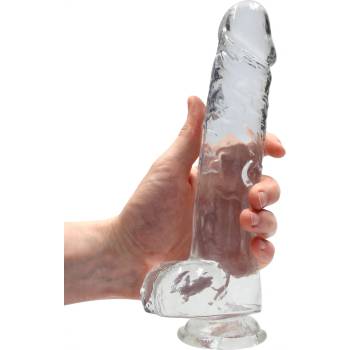 Image 1 of RealRock Realistic Dildo with Balls 9" 22 cm Transparent