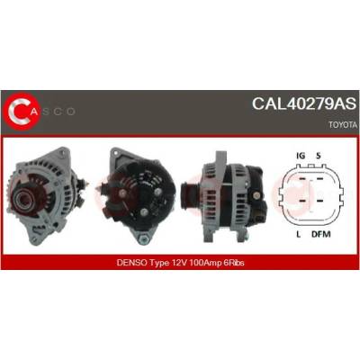 CASCO Alternátor 12V 110A s kolem AFP
