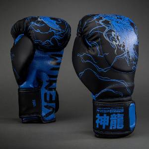 Venum | Официален Вносител за България Боксови Ръкавици Venum Thunder Dragon - Black/Royal Blue - 14 oz