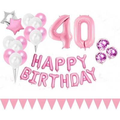 Balónkový set HB růžový číslo 40