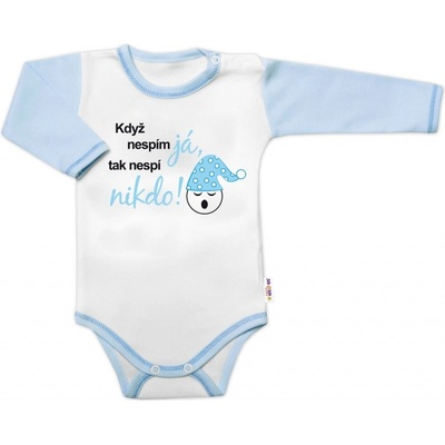 Body dlhý rukáv s vtipným textom Baby Nellys Když nespím já tak nespí nikdo! chalan