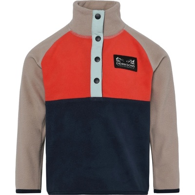 Didriksons Детски поларен пуловер Didriksons Kid's Monte Half Buttoned 5 Fleece jumper - Paprika - размер 100 (704-5794-0513)