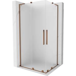Mexen Velar L Duo плъзгаща се душ кабина 100 x 90 см, матирано стъкло, розово злато - 871-100-090-02-33-60 (871-100-090-02-33-60)