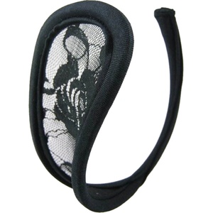 SuperLove Invisible Strapless C String Transparent Floral Lace Black