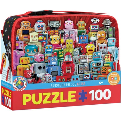 EUROGRAPHICS - Puzzle Collection Lunch Bag With Puzzle Robots - 100 piese
