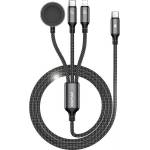 Awei кабел W23 3в1 USB-C/Lightning/Micro-USB, 10W/2.5A, черен (Awe000200)