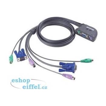 Aten CS-12C DataSwitch elektronický 2:1 (kláv.,VGA,myš) PS/2 vč. kabelů