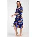 Dámské domácí šaty s tříčtvrtečním rukávem Sára tmavě modrá