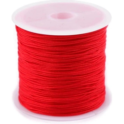 Šňurka na dozdobení účesu - polyester, 0,5mm, 25m Barva: červená