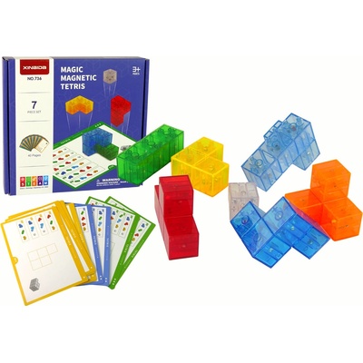 LEAN Toys Magická magnetická kostka 7 ks - TETRIS
