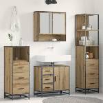vidaXL Комплект мебели за баня 4 бр. Дъб 65 x 33 x 60 см (3402498)