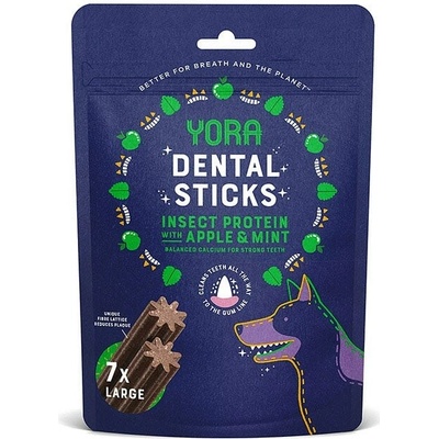 YORA Insects dentální tyčinky s jablkem a mátou Large 270 g