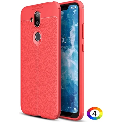 Nokia 8.1 / X7 / 8 2018 Удароустойчив Litchi Skin Калъф и Протектор