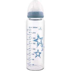 Lorelli Стъклено шише Lorelli - Anti colic, 240 ml, синьо (10200880004) - baby