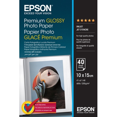 Epson Премиум гланцова фотохартия Epson (10x15, 40 листа, 255g)