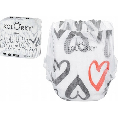 Kolorky Day Hearts ekoplenky S 3-6 kg 25 ks