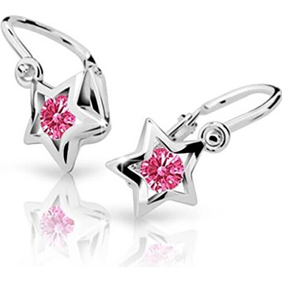Cutie Jewellery detské náušnice z bieleho zlata C1942-10-X-2 fuchsiová