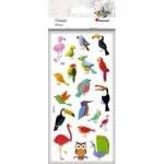 TITANUM Stickers convex soft exotic birds 19pcs