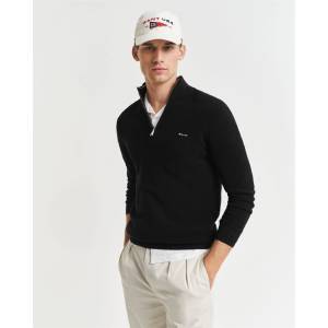 Gant Coton Pique Half Zip Fleece - Black