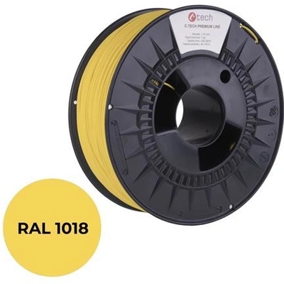 C-Tech Premium Line PLA, zinková žlutá, RAL1018, 1,75mm, 1kg
