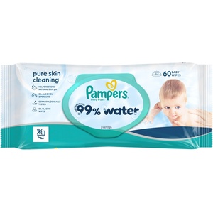 Pampers Бебешки мокри кърпички Pampers - Aqua Water, 60 броя (1100049762) - baby