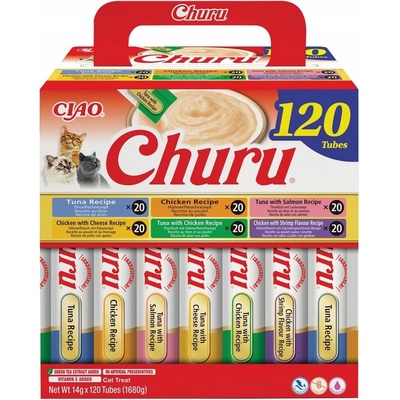 Inaba Churu krémové pamlsky pro kočky kuře a tuňák 14 g x 120
