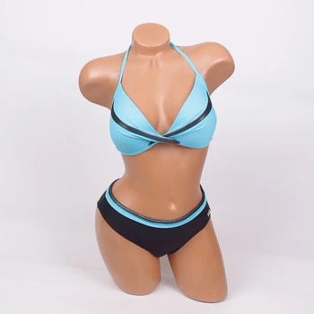 Image 1 of Бански в светлосиньо и черно с лъскави ленти - чашка c