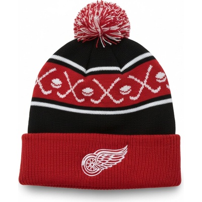 Outerstuff Detská zimná čiapka Detroit Red Wings NHL Face-Off Cuff Pom