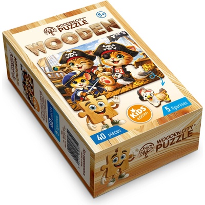 WOODEN CITY Drevené Mačiatka a pirátske dobrodružstvo 40 dielov