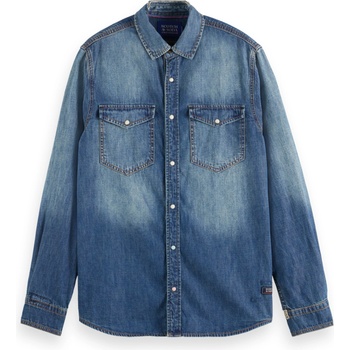 Scotch & Soda Синя мъжка риза от деним Scotch & Soda Работно облекло Scotch & Soda | Sin | МЪЖЕ | M