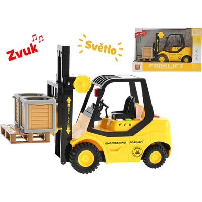 Mikrotrading Vysokozdvižný vozík 23cm 1:16 na setrvačník na baterie se světlem a zvukem