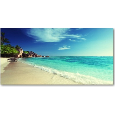 Foto obraz sklenený horizontálny Seychely pláž 100x50 cm