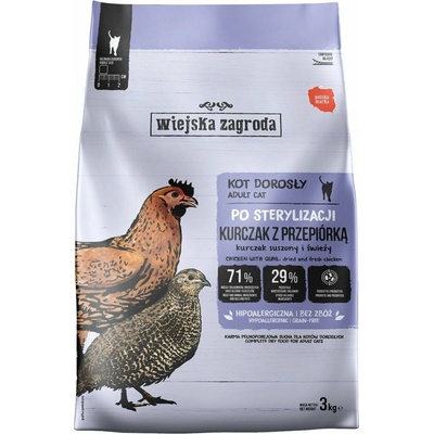 WIEJSKA ZAGRODA Sterilised Chicken with quail 3 kg